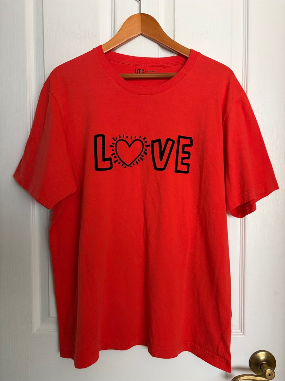 Men's Red Keith Haring “LOVE' Graphic T‑Shirt